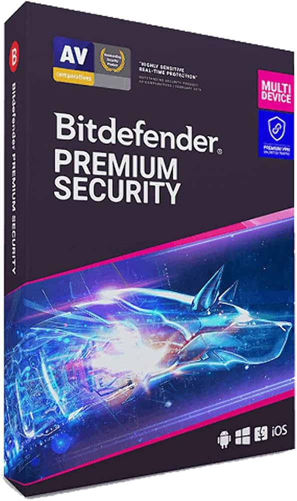 Bitdefender Premium Security digital license, product box