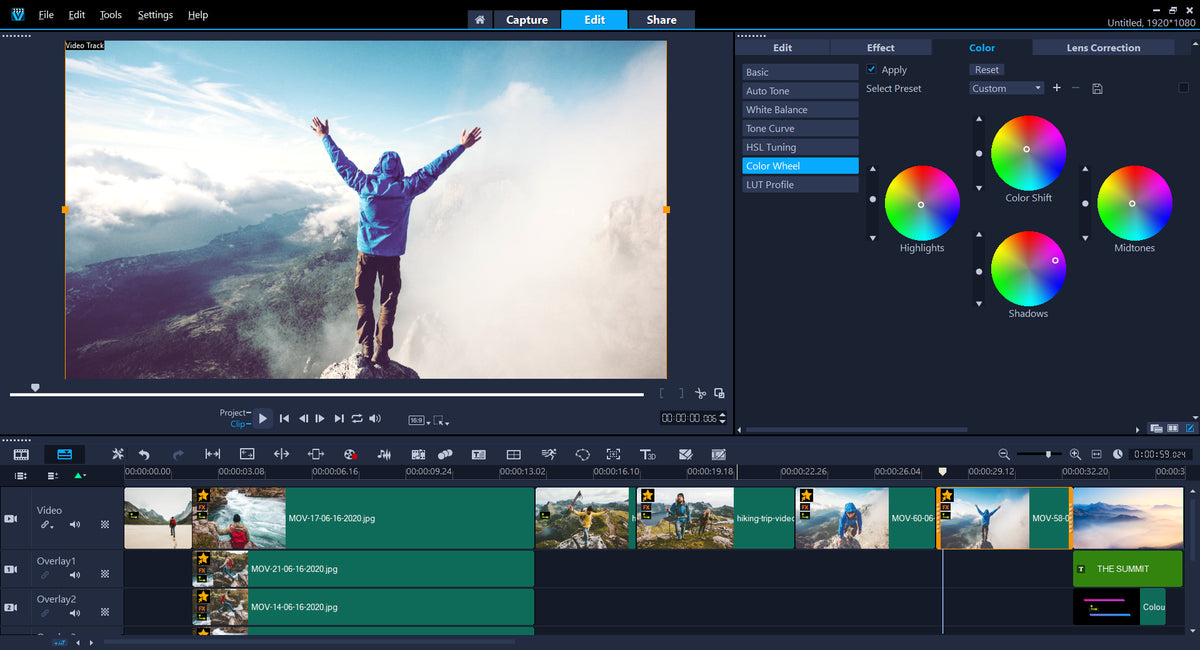 Corel VideoStudio Ultimate 2023: Color Grading im Editor