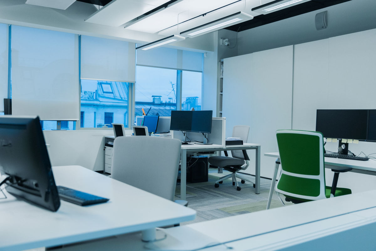 Modern computer workstations representing Windows software use
