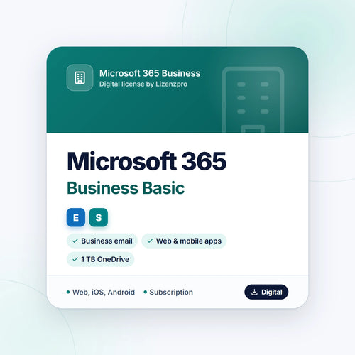 Microsoft 365 Business Basic subscription with business email and web apps