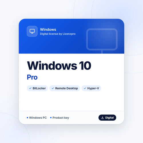 Microsoft Windows 10 Pro digital license