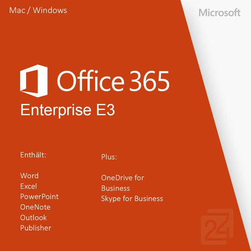 Microsoft Office 365 E3 digital license, product box