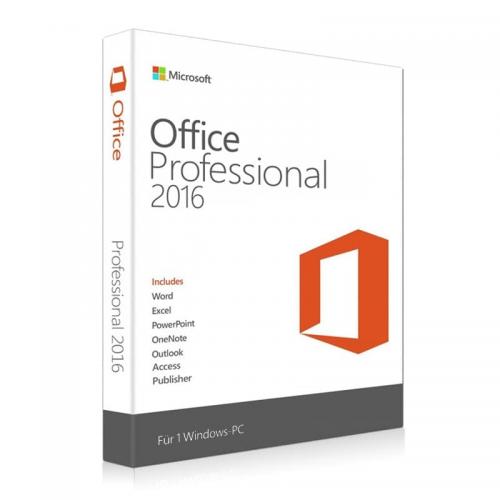 Microsoft Office Professional 2016 for Windows digital license, product box