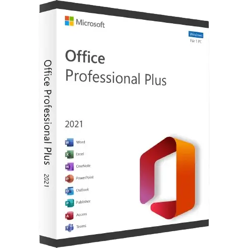 Microsoft Office Professional Plus 2021 for Windows digital license, product box